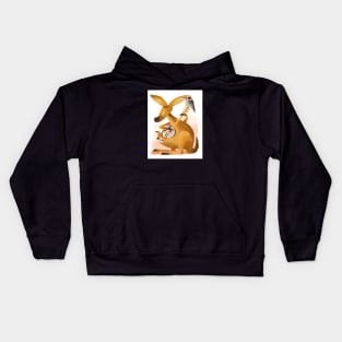 Kangaroo Kookaburra White Kids Hoodie